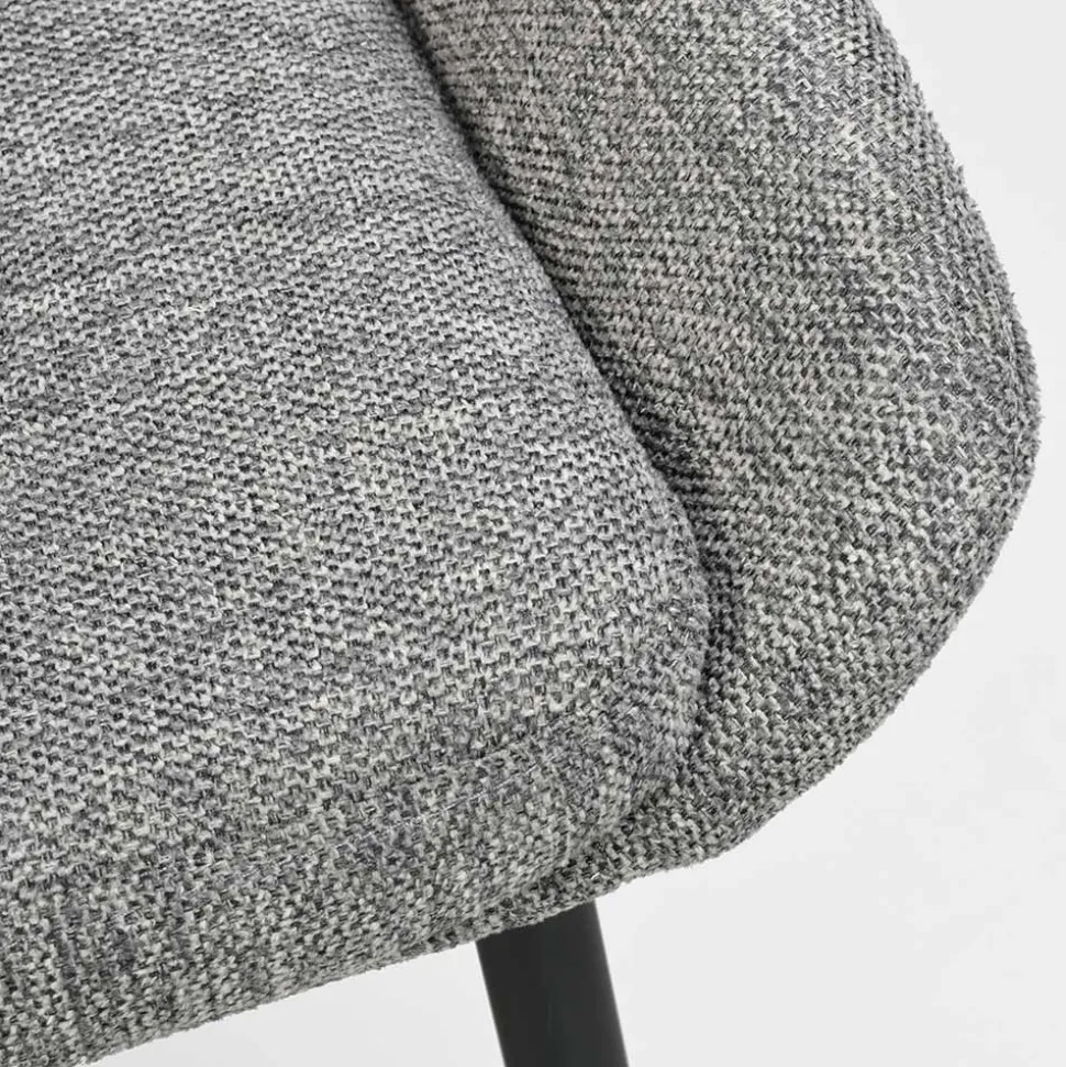 Polsterstühle in Hellgrau & Schwarz - Fabia (2er Set)