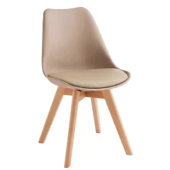 Polsterstühle in Taupe & Buche - Asiatia (4er Set)