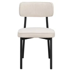 Polsterstuhl in Creme & Schwarz - Jeffa (2er Set)