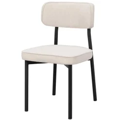 Polsterstuhl in Creme & Schwarz - Jeffa (2er Set)