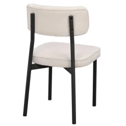 Polsterstuhl in Creme & Schwarz - Jeffa (2er Set)