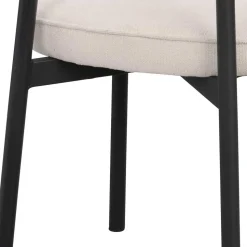 Polsterstuhl in Creme & Schwarz - Jeffa (2er Set)