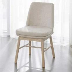 Polsterstuhl in Creme Strukturstoff - Peppino (2er Set)