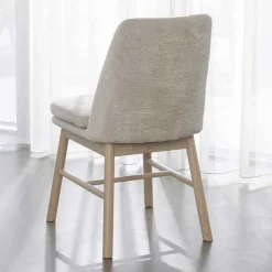 Polsterstuhl in Creme Strukturstoff - Peppino (2er Set)