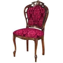 Polsterstuhl in Dunkelrot & Nussbaum - Ursanna