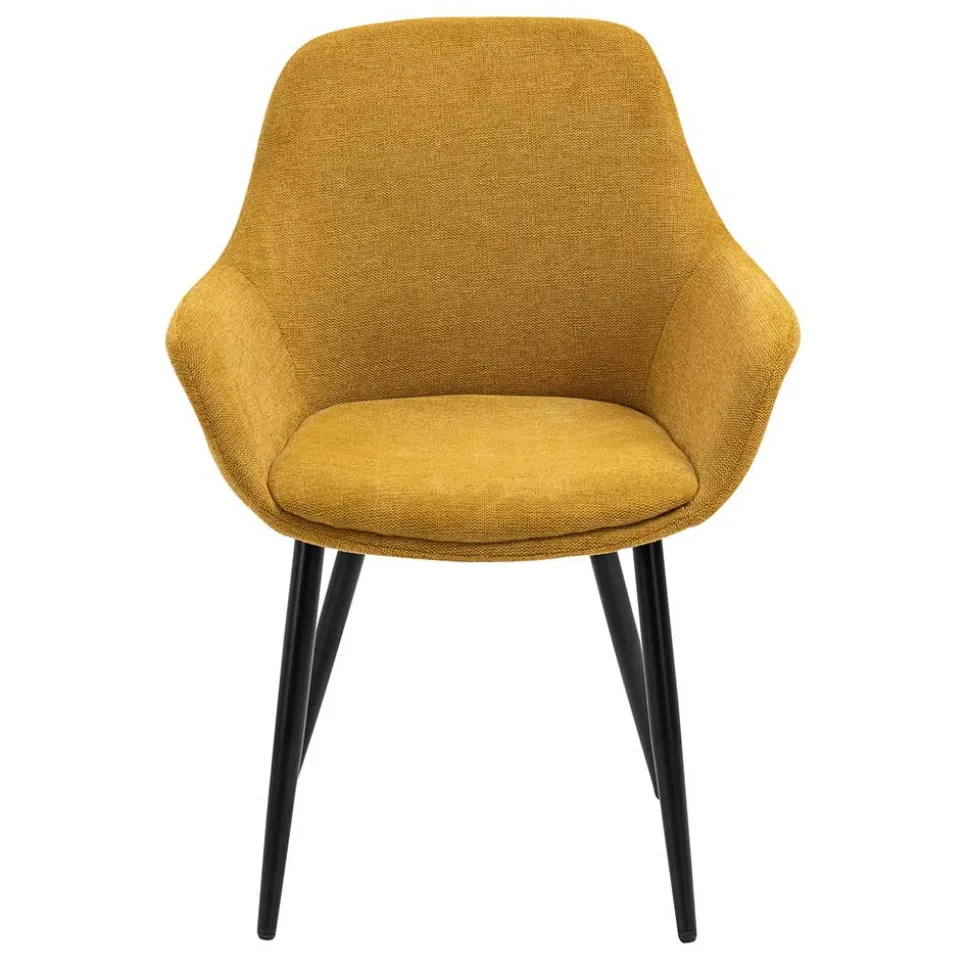 Polsterstuhl in Gelb & Schwarz - Vanencia (2er Set)