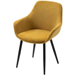 Polsterstuhl in Gelb & Schwarz - Vanencia (2er Set)