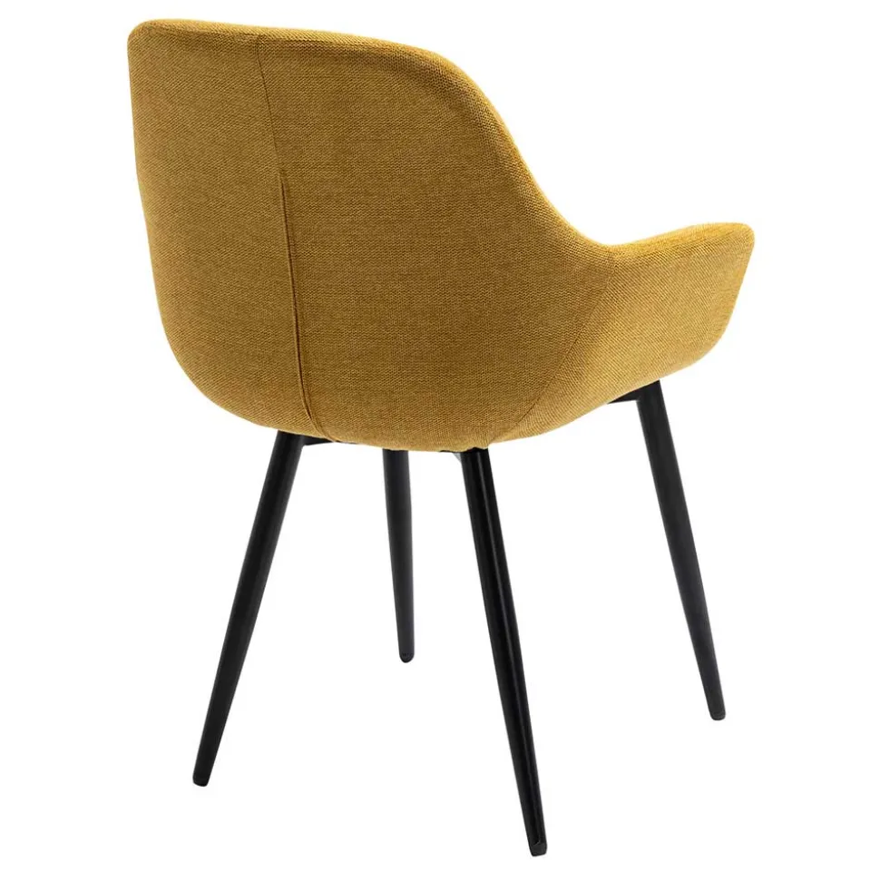 Polsterstuhl in Gelb & Schwarz - Vanencia (2er Set)