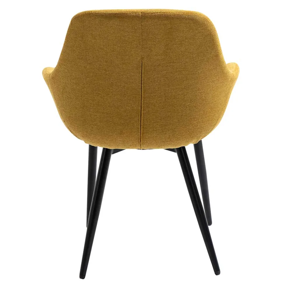 Polsterstuhl in Gelb & Schwarz - Vanencia (2er Set)