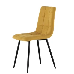 Polsterstuhl in Gelb Stoffbezug - Furatras (4er Set)