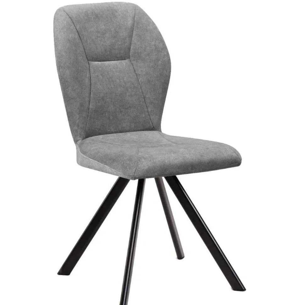 Polsterstuhl in Grau und Schwarz - Pogarana (2er Set)