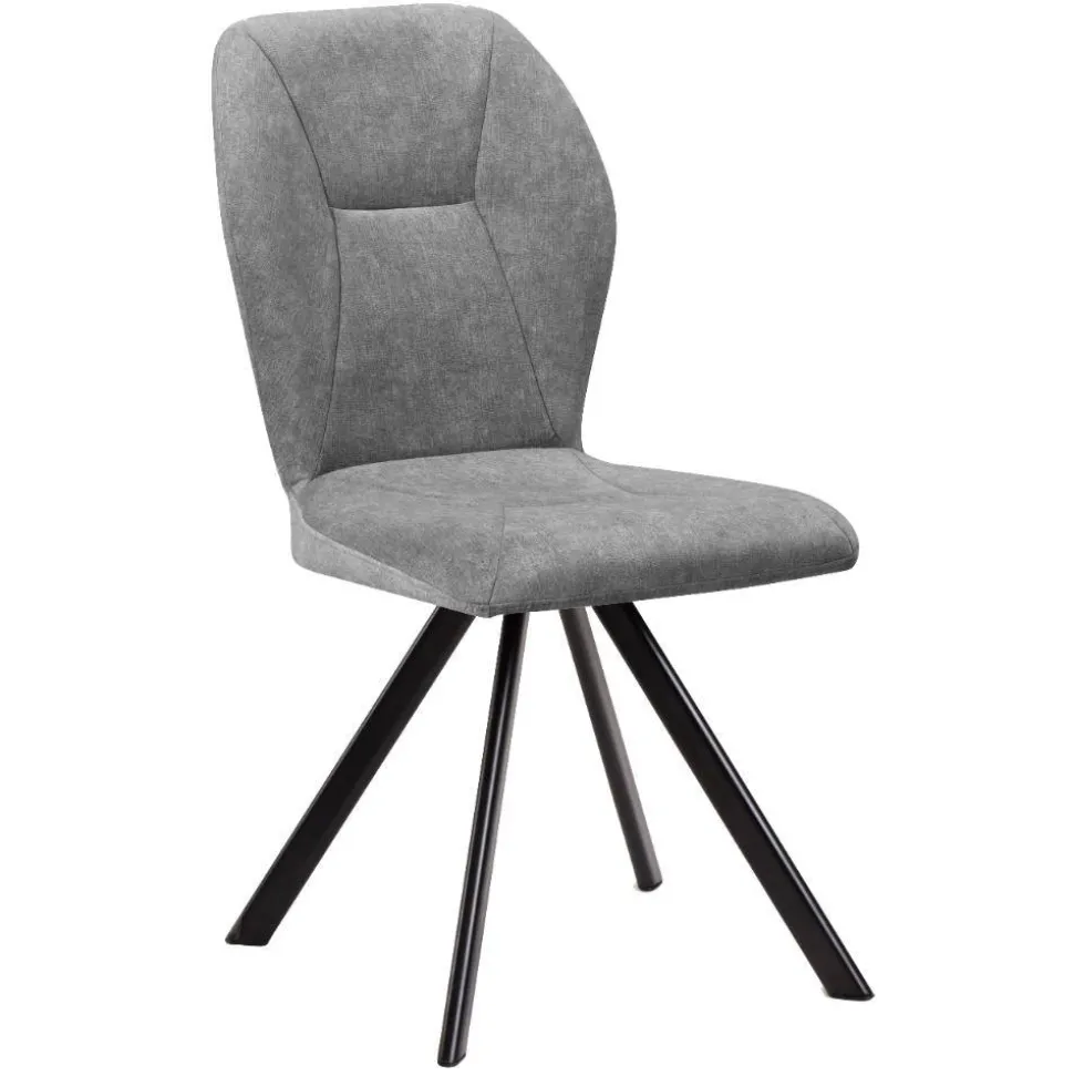 Polsterstuhl in Grau und Schwarz - Pogarana (2er Set)