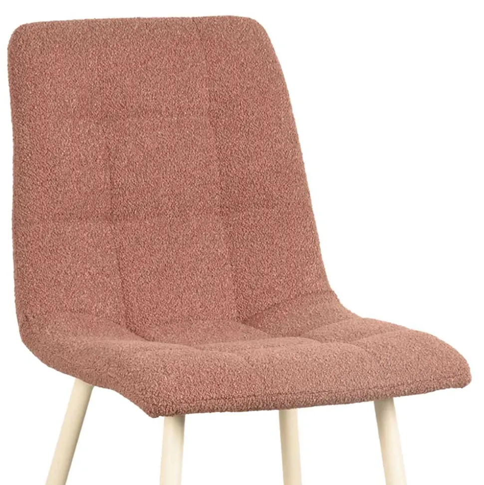 Polsterstuhl in Terracotta und Weiß - Elzanian