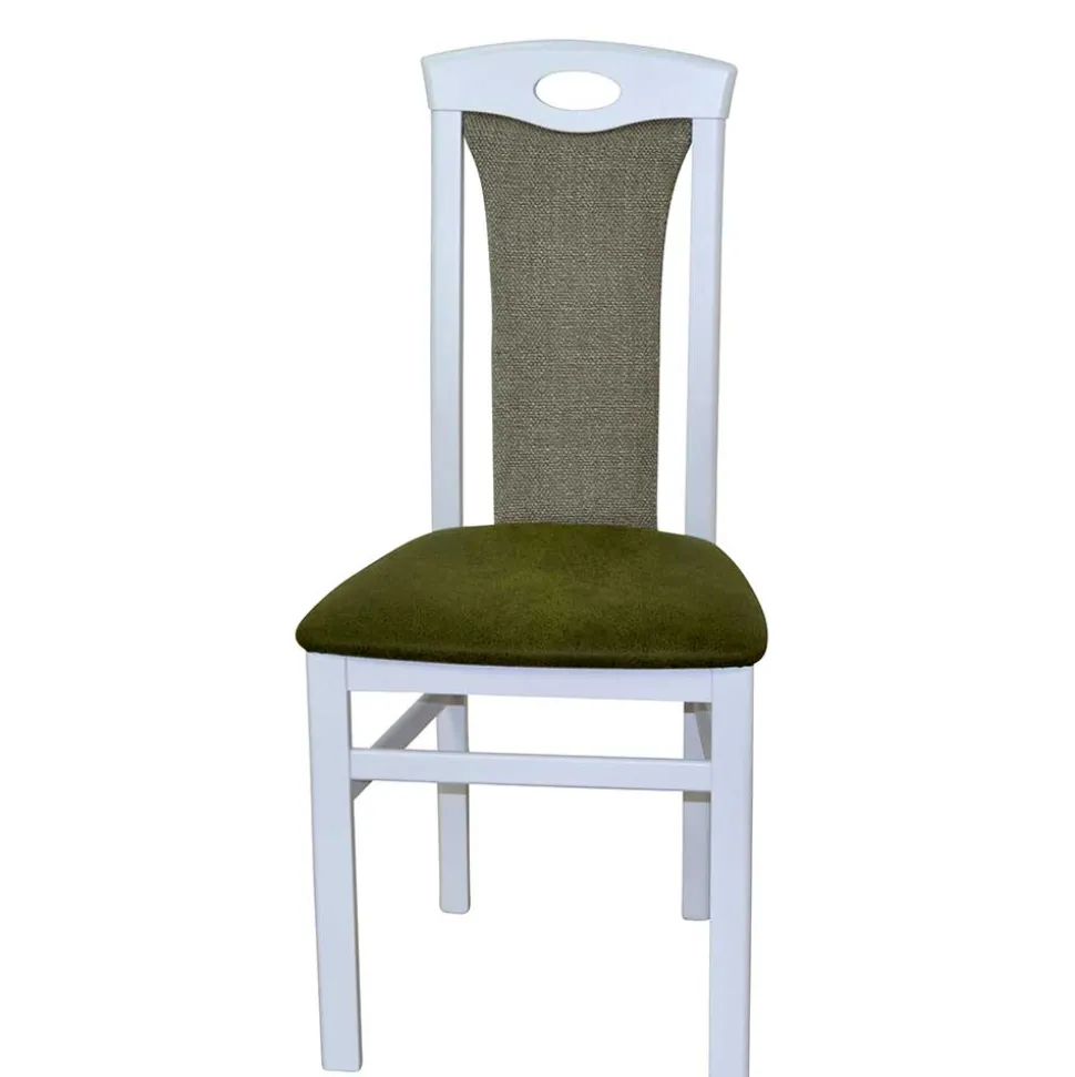 Polsterstuhl in Weiß & Grün - Suena (2er Set)