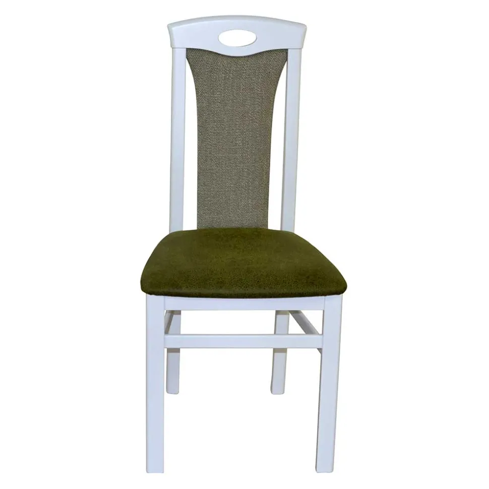 Polsterstuhl in Weiß & Grün - Suena (2er Set)