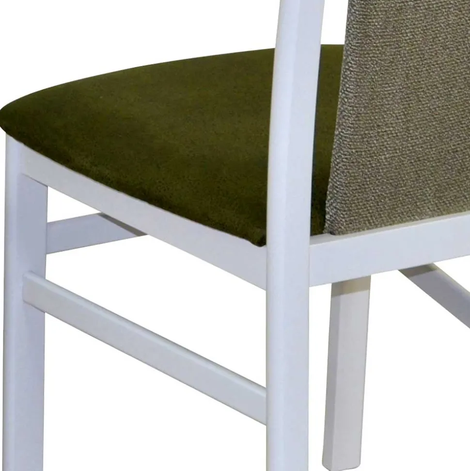 Polsterstuhl in Weiß & Grün - Suena (2er Set)