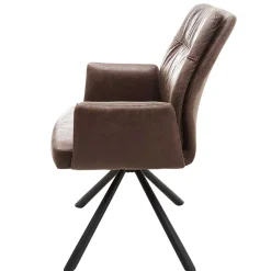 Polsterstuhl mit Armlehen auf Drehgestell - New Orleans (2er Set)