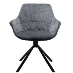 Polsterstuhl mit Armlehnen auf Drehgestell - Memphis