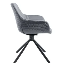 Polsterstuhl mit Armlehnen auf Drehgestell - Memphis