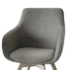 Polsterstuhl mit Armlehnen in Beigegrau - Diadoro (2er Set)