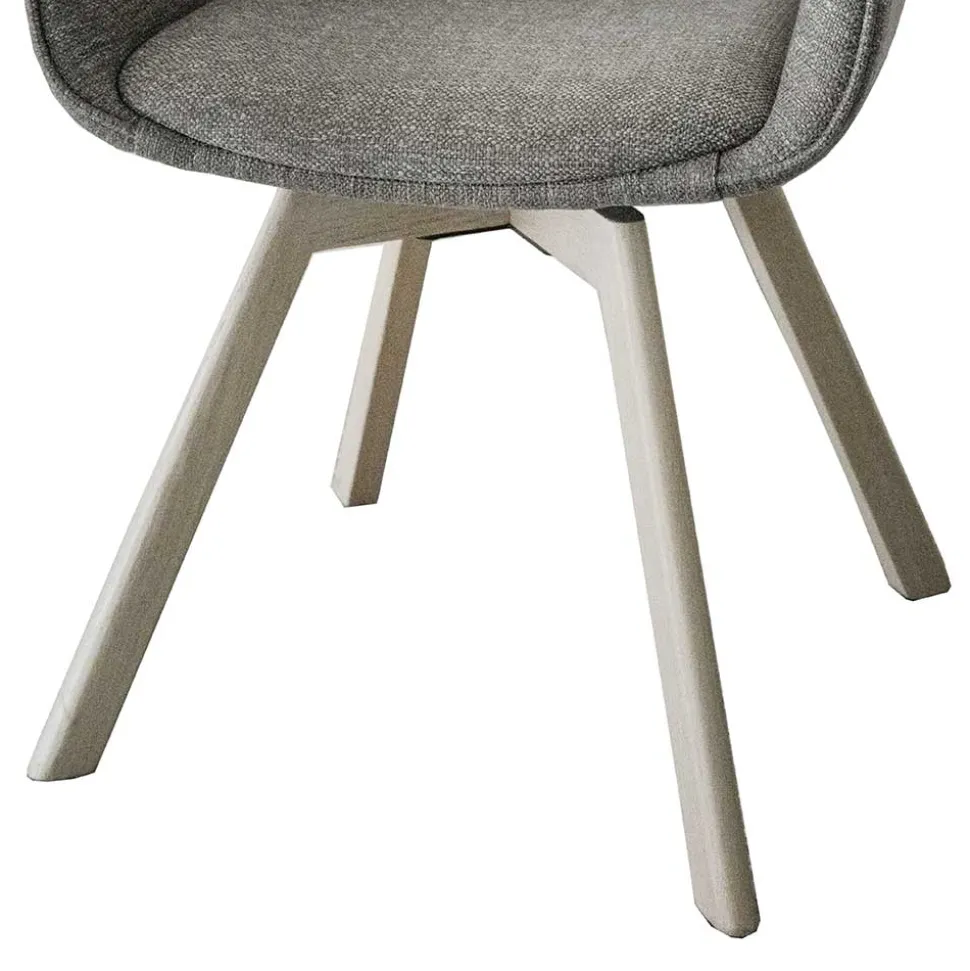 Polsterstuhl mit Armlehnen in Beigegrau - Diadoro (2er Set)