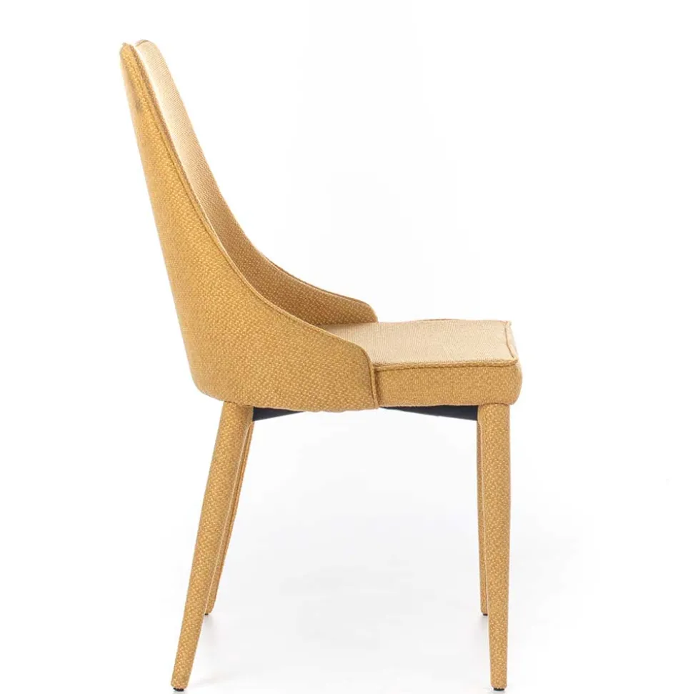 Polsterstuhl mit bezogenen Metallbeinen - Henrietta (2er Set)