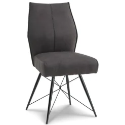 Polsterstuhl-Duo in Dunkelgrau - Aturin (2er Set)