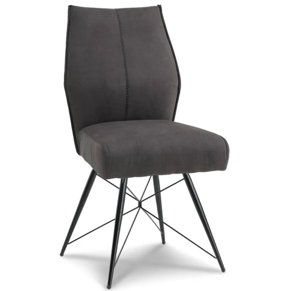 Polsterstuhl-Duo in Dunkelgrau - Aturin (2er Set)