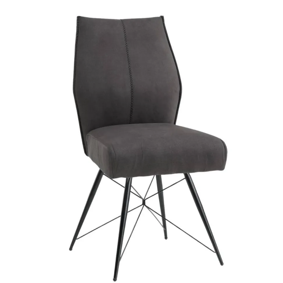 Polsterstuhl-Duo in Dunkelgrau - Aturin (2er Set)