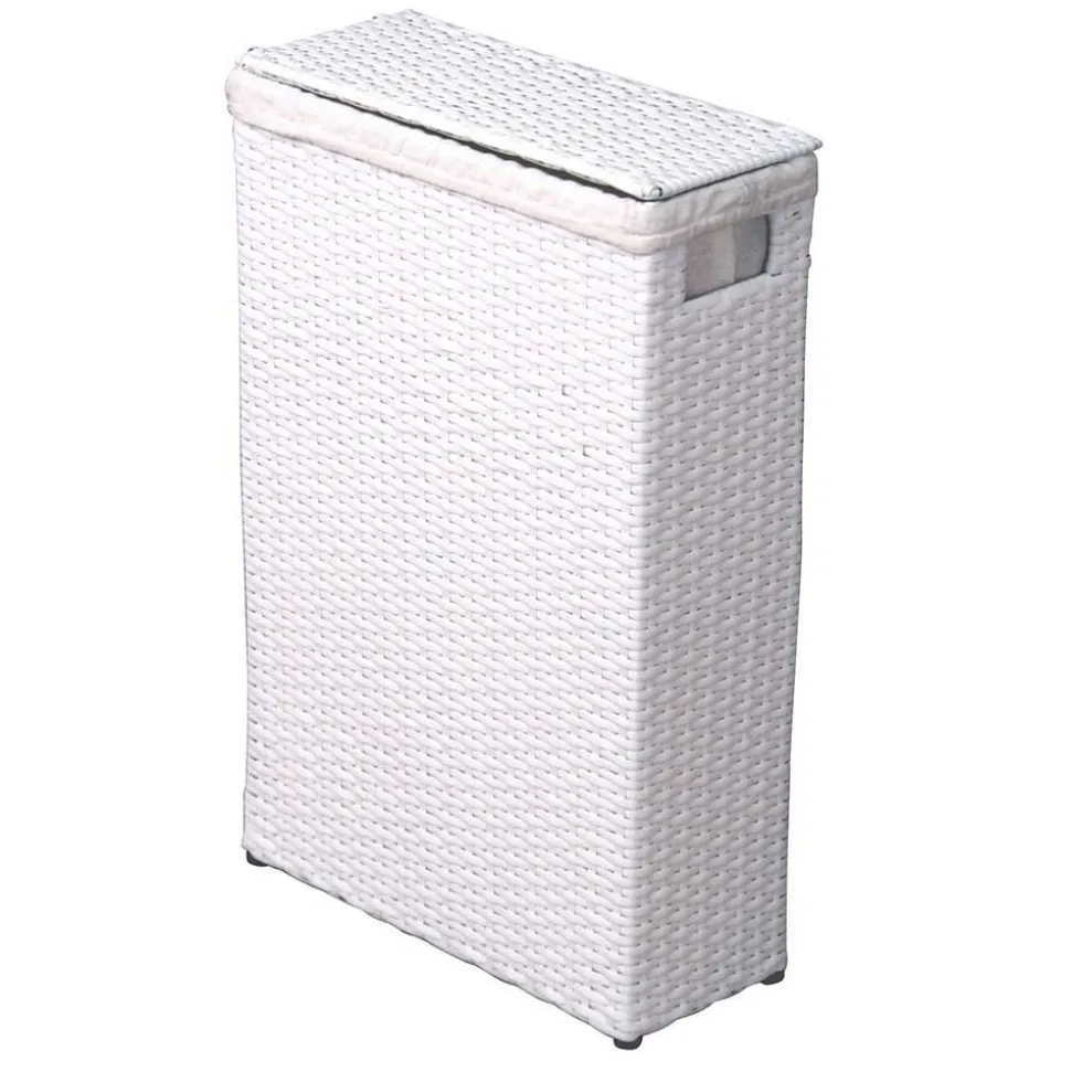 Polyrattan Wäschekorb Tropez in Weiß