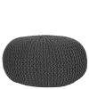 Pouf Hocker in Anthrazit aus Strickstoff - Lamon