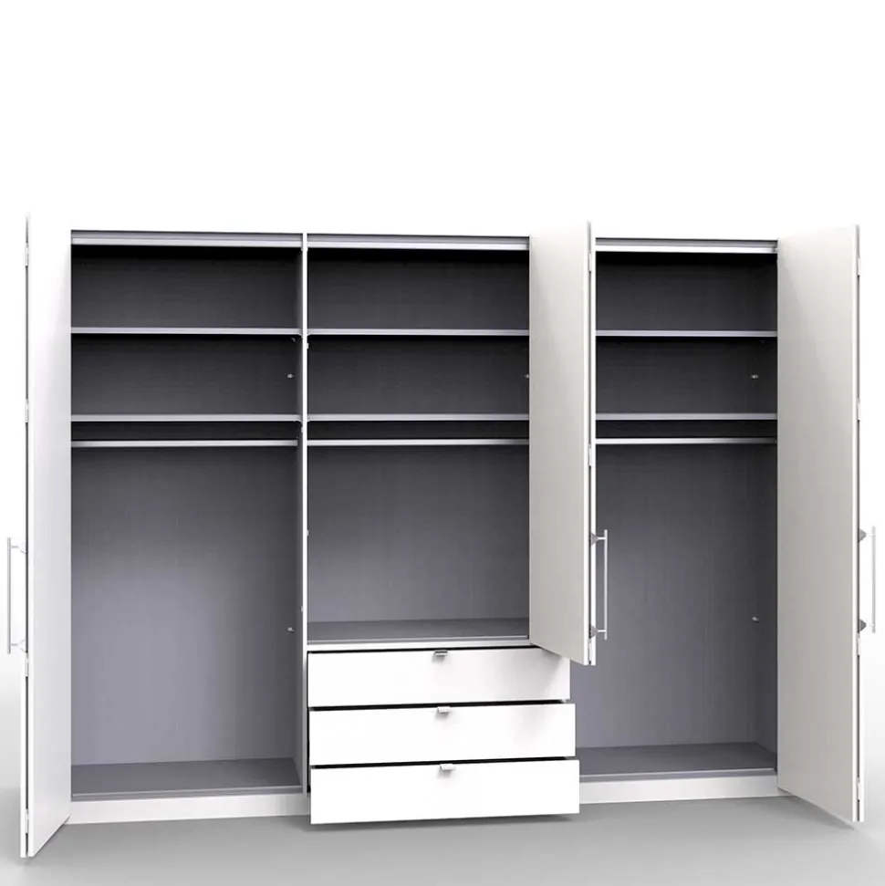 Praktisch aufgeteilter Kleiderschrank in Weiß - Donpiave