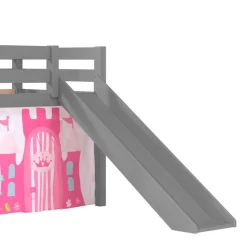 Prinzessin Hochbett mit Rutsche in Grau - Cisada