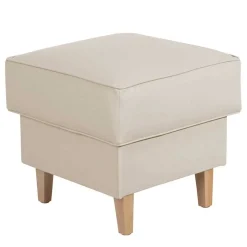 Quadrat Hocker in Beige Kunstleder - Charleen