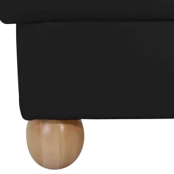 Quadrat Hocker in Schwarz Kunstleder - Belafoma