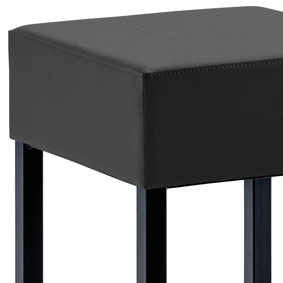 Quadrat Tresenhocker in Anthrazit & Schwarz - Madrid