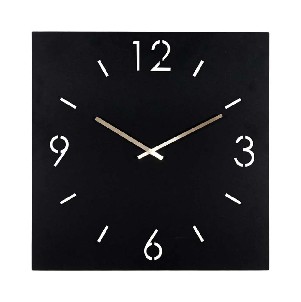 Quadratische Wanduhr in Schwarz - Britain
