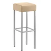 Quadratischer Barhocker in Beige Microfaser - Garrysa