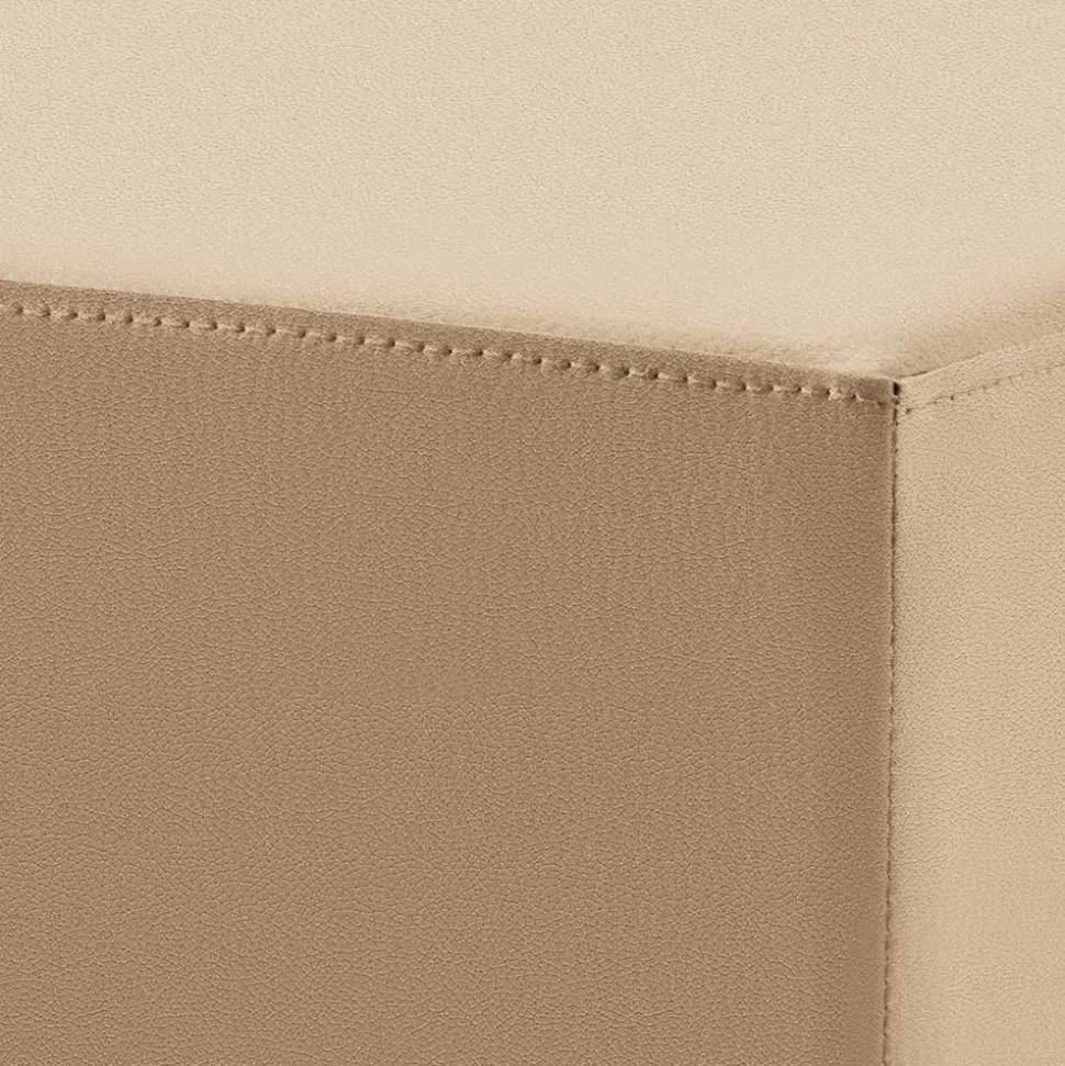 Quadratischer Barhocker in Beige Microfaser - Garrysa