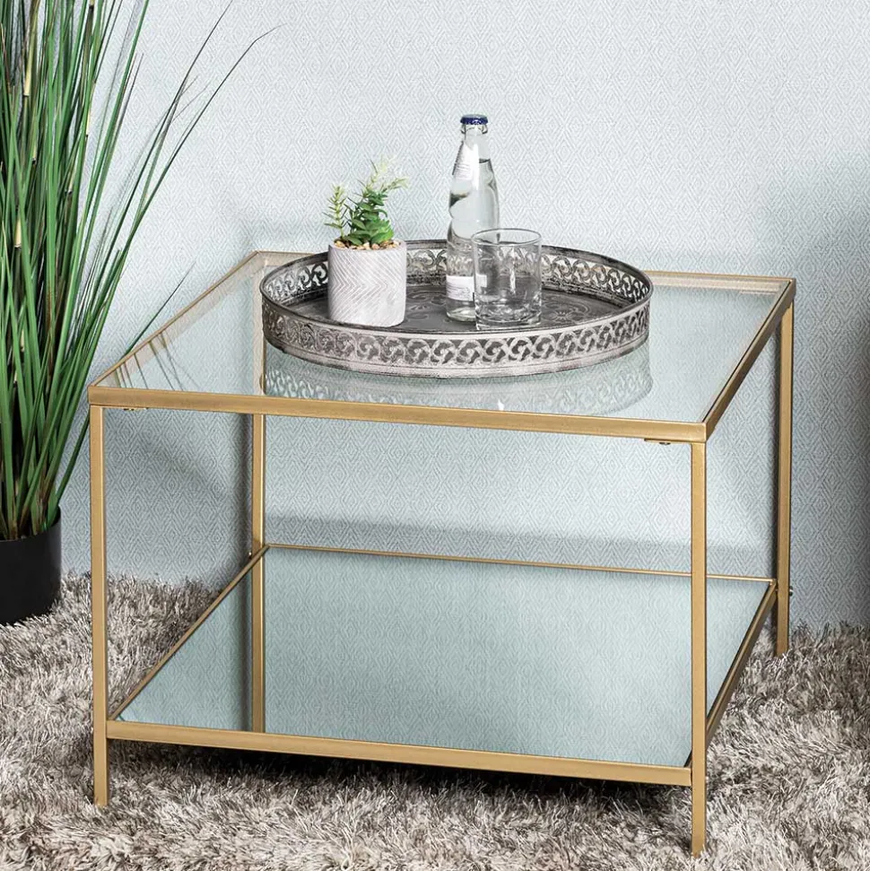 Quadratischer Beistelltisch aus Klarglas - Clair