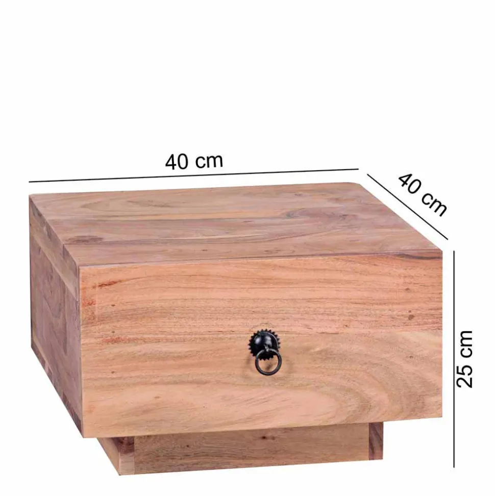 Quadratischer Design Nachttisch Vislan mit Schublade