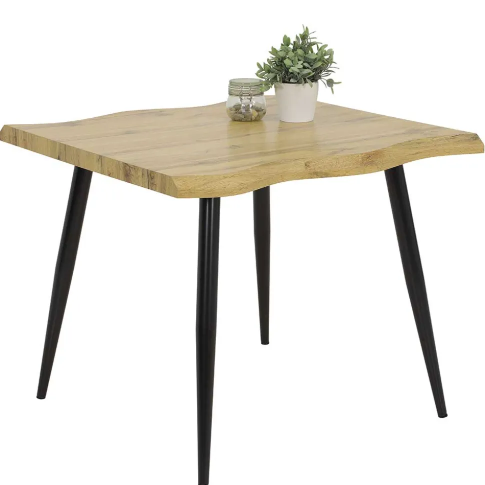 Quadratischer Esstisch mit Baumkanten NB - Ashela