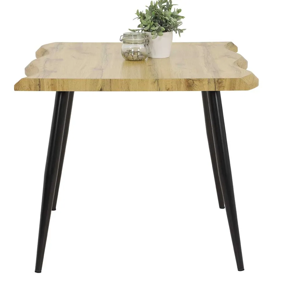 Quadratischer Esstisch mit Baumkanten NB - Ashela