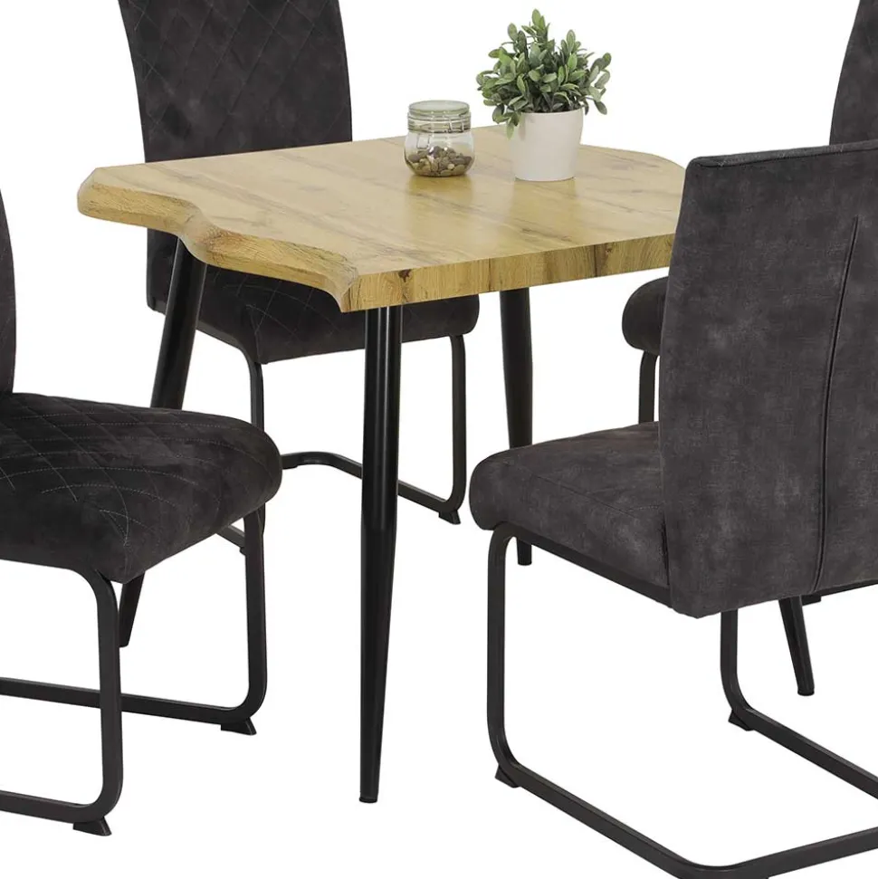 Quadratischer Esstisch mit Baumkanten NB - Ashela