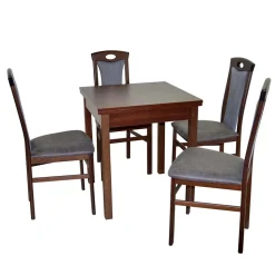 Quadratischer Esstisch mit Stühlen - Jilamenda (fünfteilig)