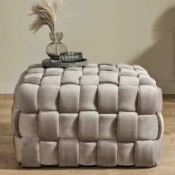 Quadratischer Hocker in Flechtoptik - Malivia