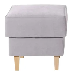 Quadratischer Polsterhocker in Silbergrau - Jiletta