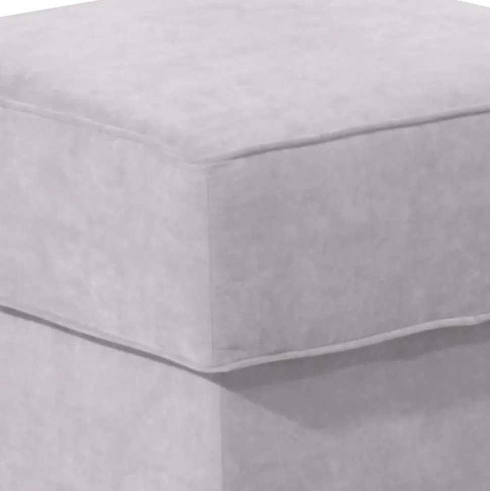 Quadratischer Polsterhocker in Silbergrau - Jiletta