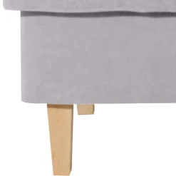 Quadratischer Polsterhocker in Silbergrau - Jiletta