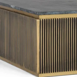 Quadratischer Wohnzimmertisch mit Marmorplatte - Hayato